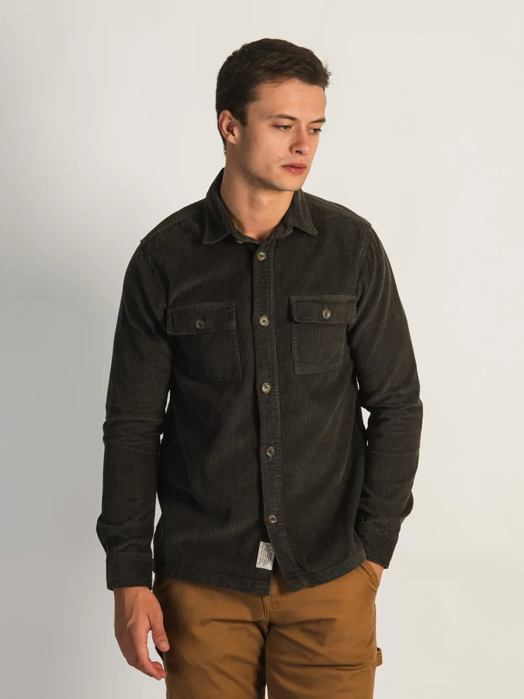 KOLBY CHESTER OVERSIZED CORD GARMENT WASHED SHIRT - CLEARANCE