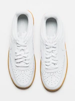 MENS NIKE COURT VISION LOW NEXT NATURE SNEAKER - WHITE/LIGHT BROWN