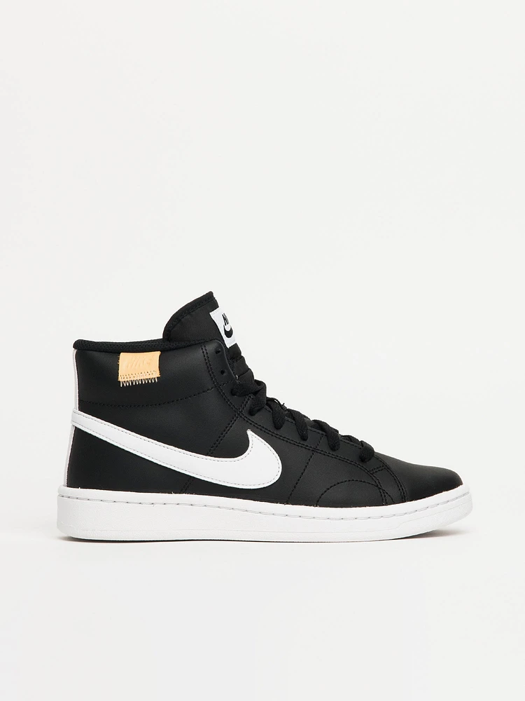 WOMENS NIKE COURT ROYALE 2 MID SNEAKER - BLACK/WHITE