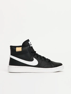 WOMENS NIKE COURT ROYALE 2 MID SNEAKER - BLACK/WHITE