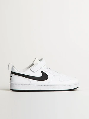 KIDS NIKE COURT BOROUGH LOW RECRAFT SHOES - WHITE/BLACK