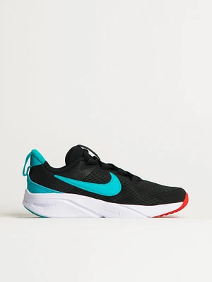 KIDS NIKE STAR RUNNER 4 SHOES - BLACK/BRIGHT CRIMSON/WHITE/DUSTY CACTU