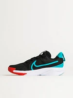 KIDS NIKE STAR RUNNER 4 SHOES - BLACK/BRIGHT CRIMSON/WHITE/DUSTY CACTU