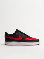 MENS NIKE COURT VISION LOW SNEAKER - BLACK/WHITE/UNIVERSITY RED