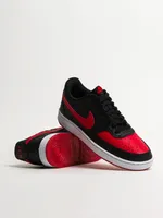 MENS NIKE COURT VISION LOW SNEAKER - BLACK/WHITE/UNIVERSITY RED