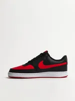 MENS NIKE COURT VISION LOW SNEAKER - BLACK/WHITE/UNIVERSITY RED