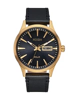 NIXON SENTRY SOLAR LTHR - GOLD/OR - CLEARANCE