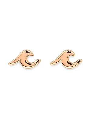 PURA VIDA WAVE STUD EARRINGS ROSE GOLD - CLEARANCE