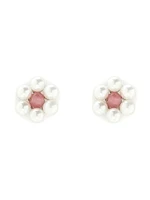 PURA VIDA BITTY PEARL FLOWER STUDS - CLEARANCE