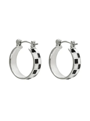 PURA VIDA CHECKERBOARD HUGGIE EARRINGS - CLEARANCE