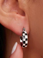 BOUCLES D'OREILLES HUGGIE DAMIER PURA VIDA