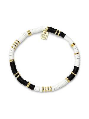 PURA VIDA B&W VINYL DISC STRETCH BRACELET - CLEARANCE