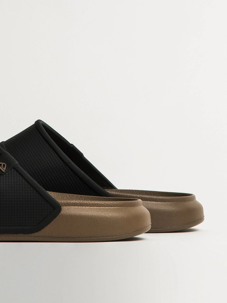 MENS REEF OASIS DOUBLE-UP SANDALS - FOSSIL/BLACK