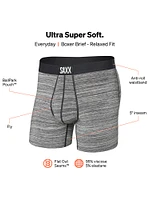 SAXX ULTRA BOXER BRIEF SPACE DYED HEATHER GREY