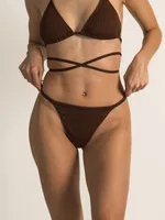 SKINNY DIP SUNTAN HEAVYWEIGHT RIB THONG BOTTOM - CLEARANCE