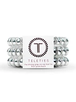TELETIES HAIR TIE SMALL - METALLIC SILVER - CLEARANCE