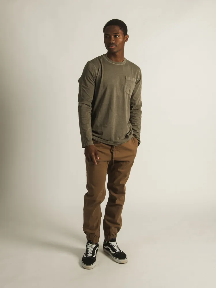 TAINTED CROCKETT RUGBY JOGGER - FLAX CLEARANCE