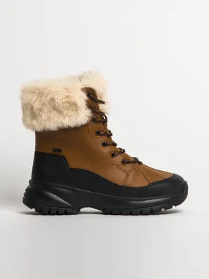 WOMENS UGG YOSE FLUFF BOOT - BROWN