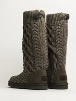 WOMENS UGG CLASSIC CARDI CABLED KNIT BOOT - GREY