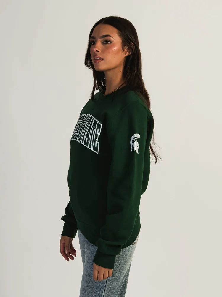 NCAA MICHIGAN STATE SLEEVE EMBROIDERED CREW