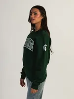 NCAA MICHIGAN STATE SLEEVE EMBROIDERED CREW