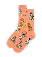 VANS PEACE OF MIND CREW SOCKS - MELON - CLEARANCE