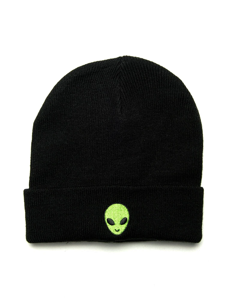 KOLBY BLACK EMBROIDERED BEANIE