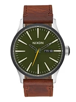 MENS SENTRY LEATHER - SURPLUS/BROWN WATCH - CLEARANCE