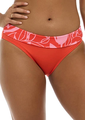 Mid Waist Foldover Baja Bikini Bottom