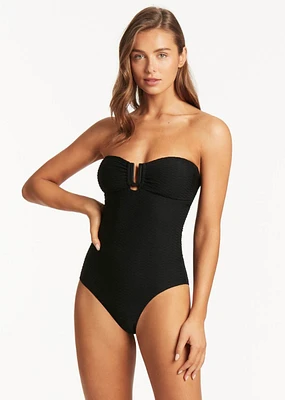 Honeycomb U Bar Bandeau One Piece
