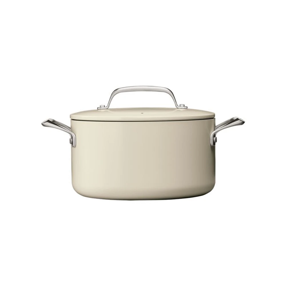 Crate & Barrel EvenCook Ceramic ™ Cream Nonstick 8-Piece Cookware Set with Bonus