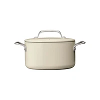 Crate & Barrel EvenCook Ceramic ™ Cream Nonstick 8-Piece Cookware Set with Bonus