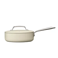 Crate & Barrel EvenCook Ceramic ™ Cream Nonstick 8-Piece Cookware Set with Bonus