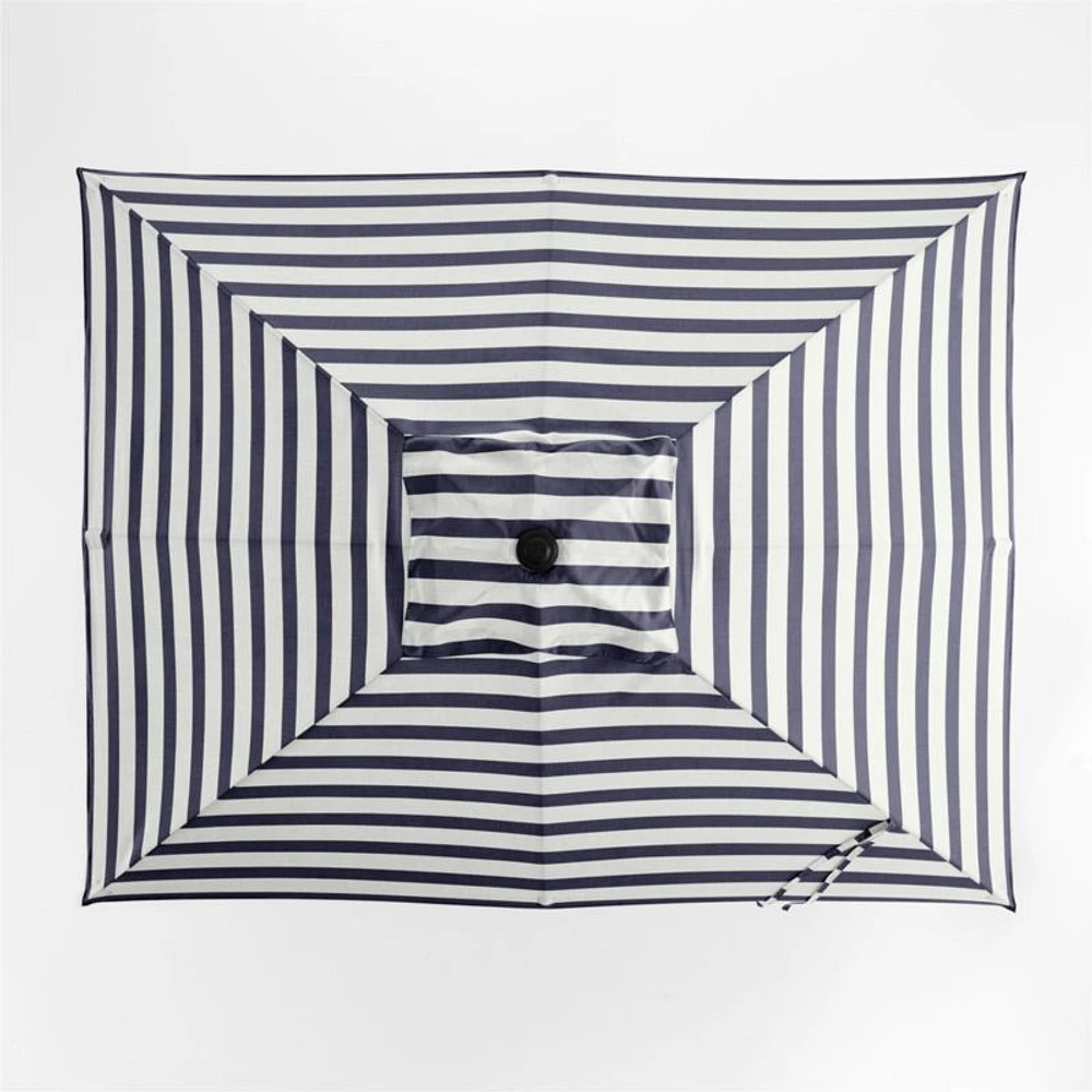 10' Rectangle Navy and White Cabana Stripe Sunbrella® Outdoor Patio Umbrella Cover