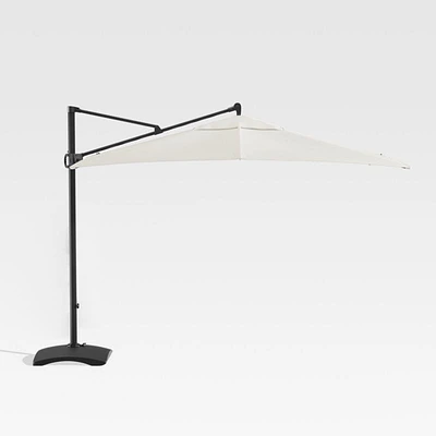 10' Sunbrella ® White Sand Square Cantilever Outdoor Patio Umbrella with Base