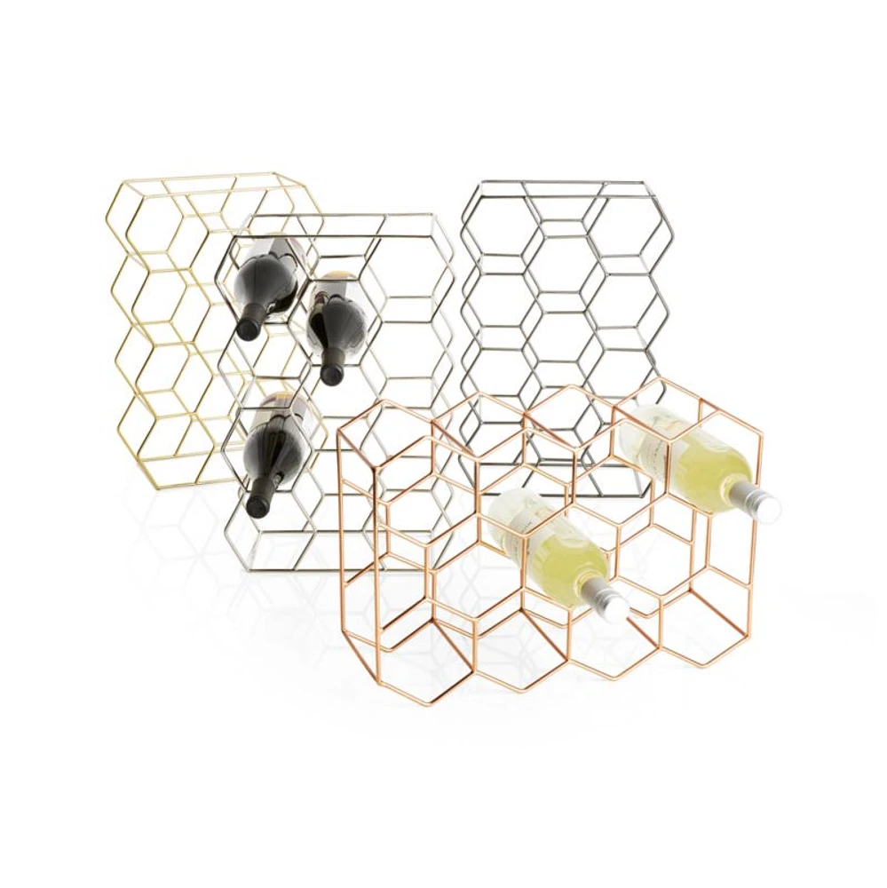 11 Bottle Wine Rack Silver