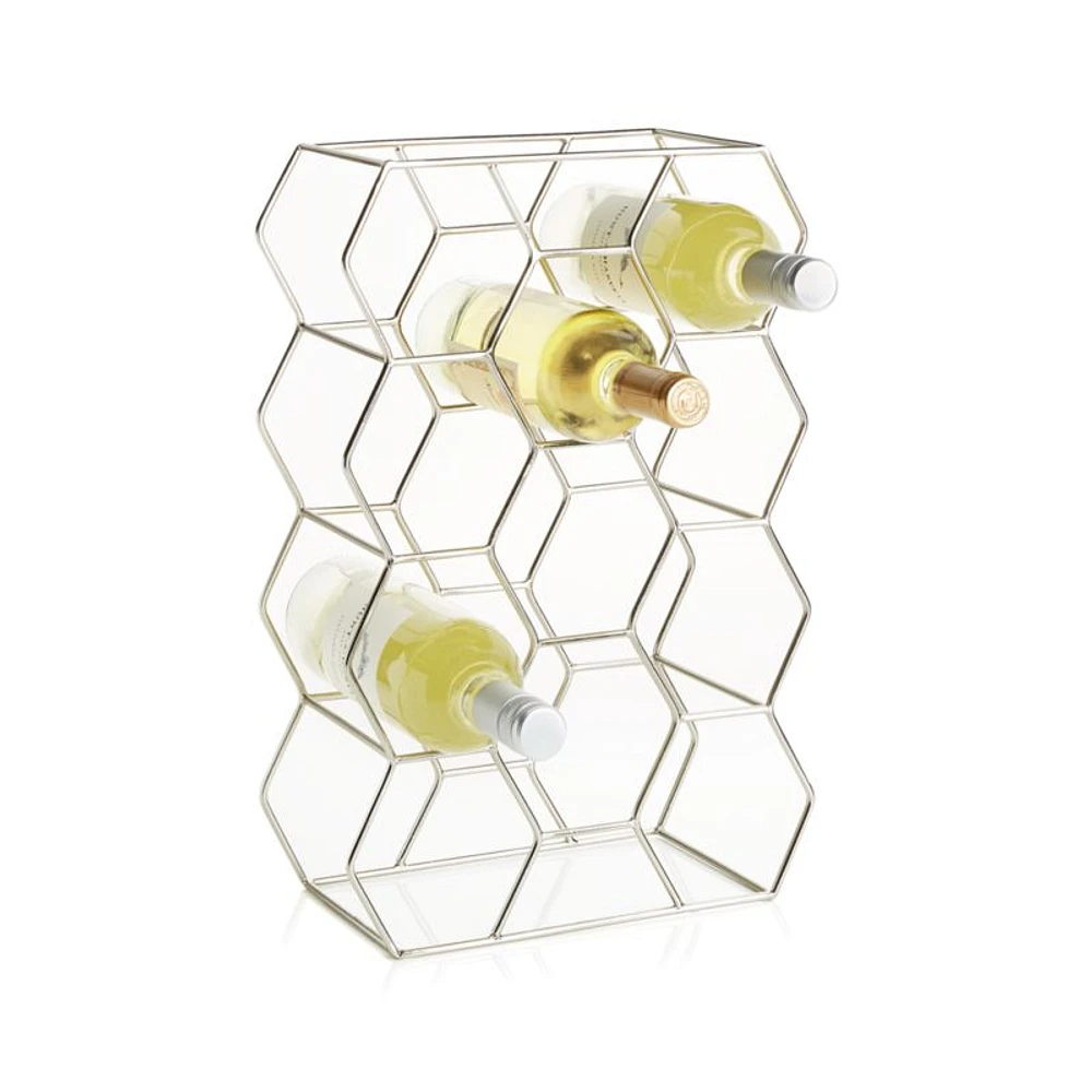 11 Bottle Wine Rack Silver