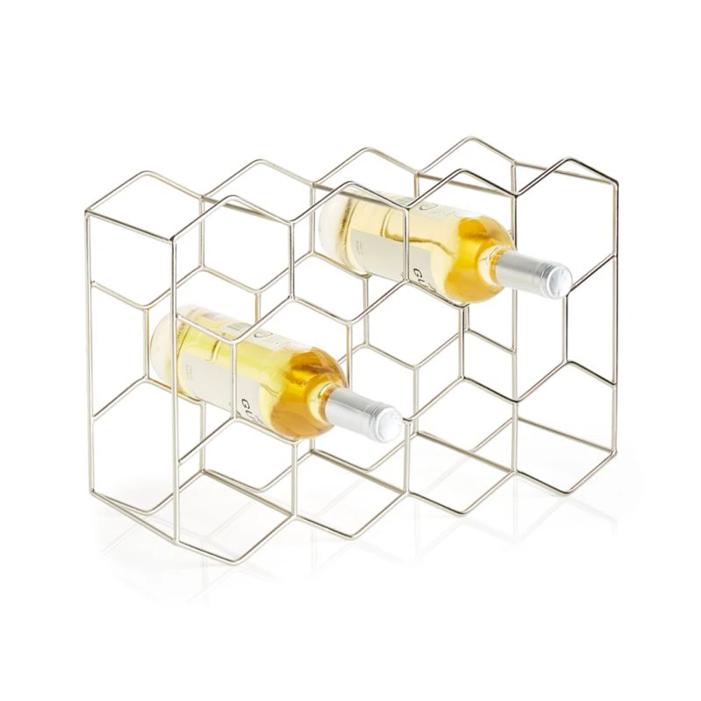 11 Bottle Wine Rack Silver