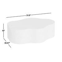 Fleur Faux Travertine Resin 52" Coffee Table