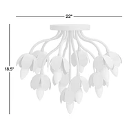 Bouquet Sage Green 22" Kids Flower Flush Mount Ceiling Light