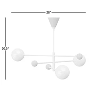 Quinn White Metal & Wood 28" Kids Ceiling Light