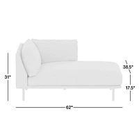 Wells Leather Right-Arm Chaise Lounge