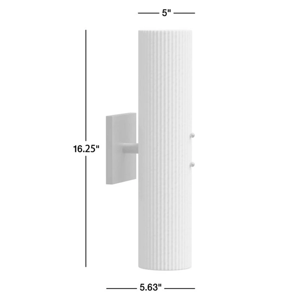 Soleil Fluted Glass 2-Light Wall Sconce Set of 2