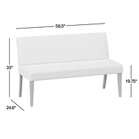 Lowe Ivory Grey Dining Banquette Bench