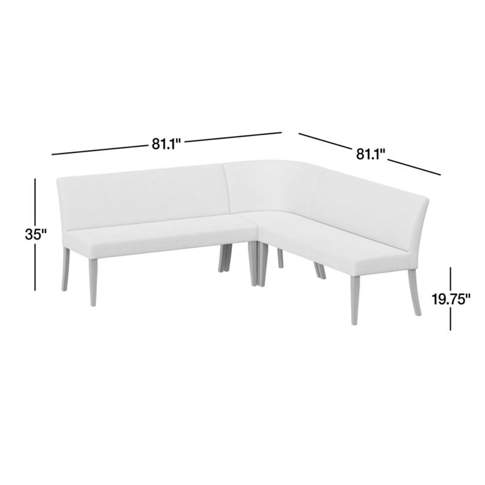 Lowe Ivory Double L-Shaped Dining Banquette
