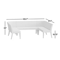 Lowe Ivory U-Shaped Dining Banquette