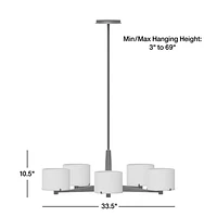 Isla Brushed Brass Metal Chandelier Light