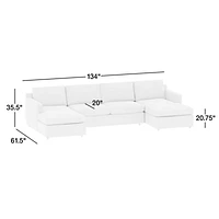 Barrett II 3-Piece U-Shaped Sectional Sofa with Double Chaise Lounge