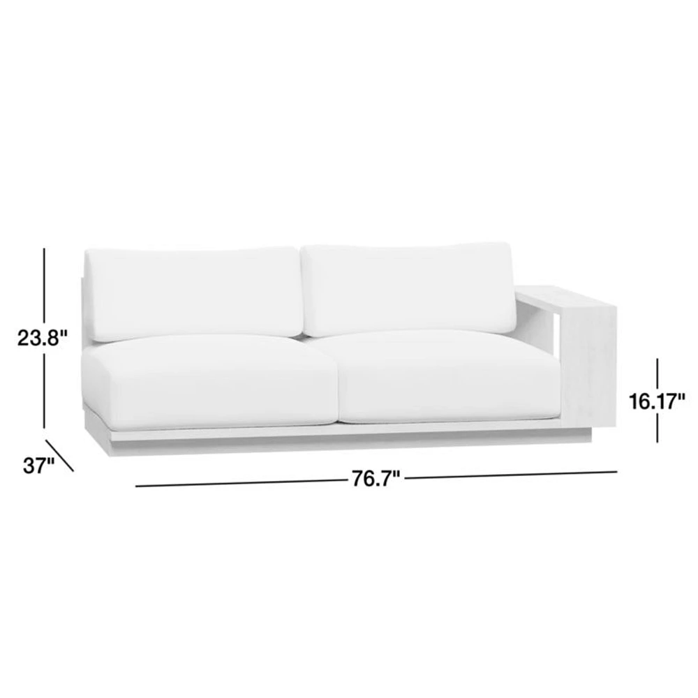 Mallorca 76" Wood Right-Arm Outdoor Sofa with Cast Teak Brown Sunbrella ® Cushions