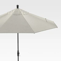 9' Round Sunbrella ® Silver Outdoor Patio Umbrella with Tilt Black Frame